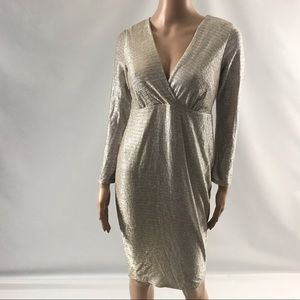 Flounce London Women’s 6 Dress V-neck LongSleeve